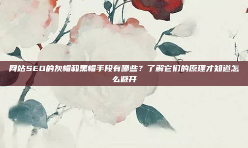 网站SEO的灰帽和黑帽手段有哪些？了解它们的原理才知道怎么避开