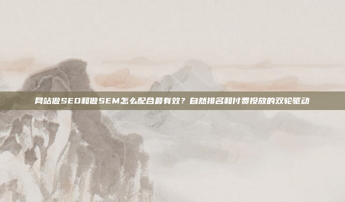 网站做SEO和做SEM怎么配合最有效？自然排名和付费投放的双轮驱动