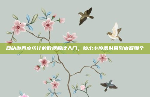 网站做百度统计的数据解读入门,跳出率停留时间到底看哪个