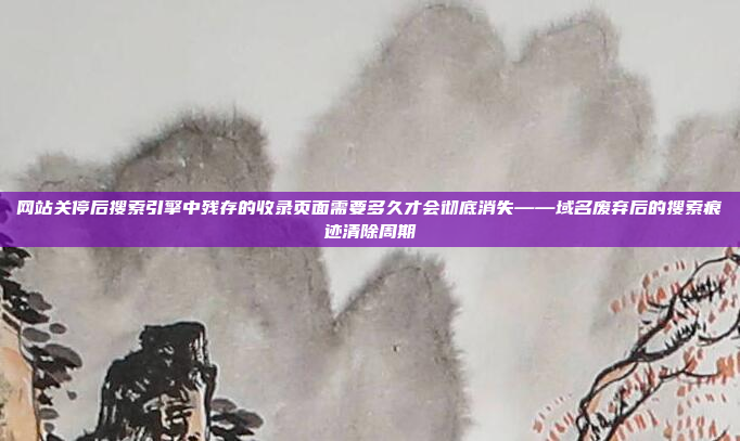 网站关停后搜索引擎中残存的收录页面需要多久才会彻底消失——域名废弃后的搜索痕迹清除周期