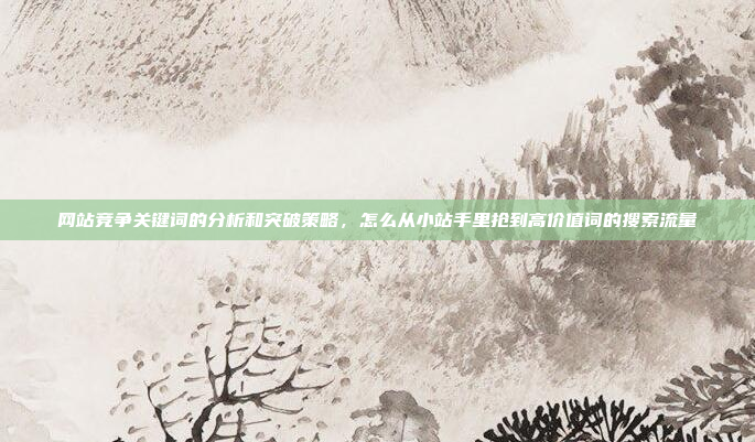 网站竞争关键词的分析和突破策略,怎么从小站手里抢到高价值词的搜索流量