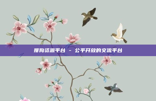搜狗资源平台 - 公平开放的交流平台