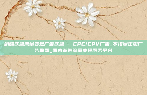 躺赚联盟流量变现广告联盟 - CPC/CPV广告_不扣量正规广告联盟_国内首选流量变现服务平台