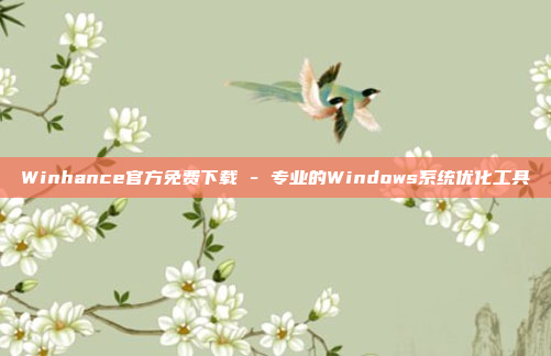 Winhance官方免费下载 - 专业的Windows系统优化工具