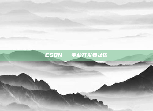 CSDN - 专业开发者社区