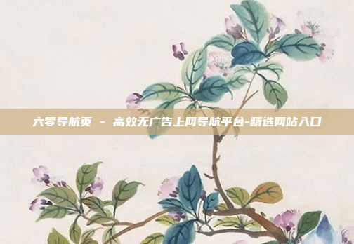 六零导航页 - 高效无广告上网导航平台-精选网站入口