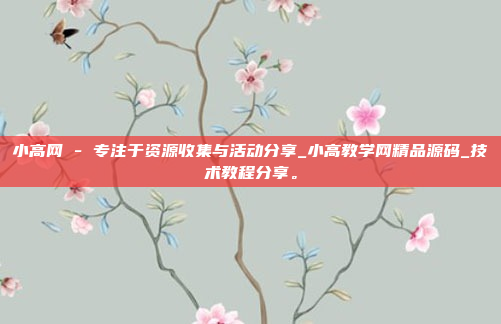 小高网 - 专注于资源收集与活动分享_小高教学网精品源码_技术教程分享。