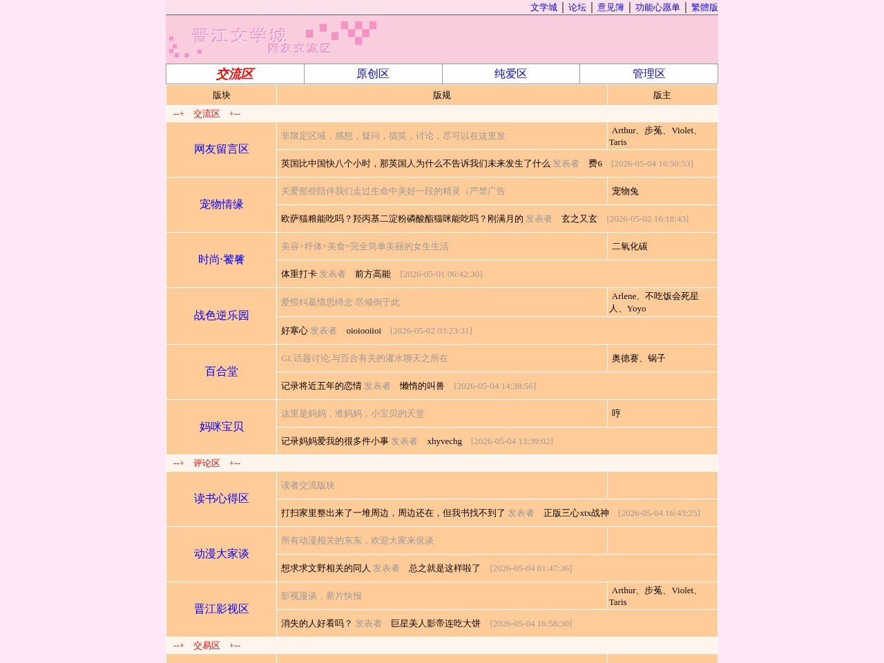 晋江文学城论坛