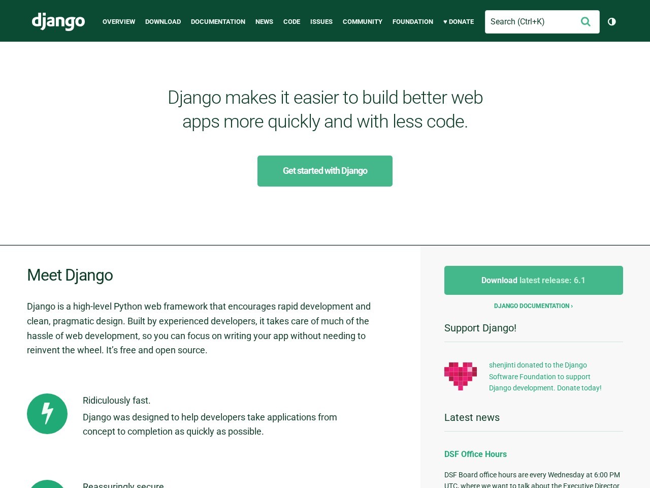 The web framework for perfectionists with deadlines - Django